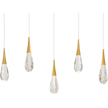 Schonbek Beyond BPD21205L-AB - Hibiscus 5 Light 120-277V Multi-Light Pendant (Linear Canopy) in Aged Brass with Clear Optic Cryst