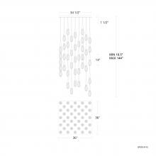 Schonbek Beyond BPD21241S-BK - Hibiscus 41 Light 120-277V Multi-Light Pendant (Square Canopy) in Black with Clear Optic Crystal