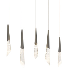 Schonbek Beyond BPD31405L-AN - Solitude 5 Light 120-277V Multi-Light Pendant (Linear Canopy) in Antique Nickel with Optic Haze Qu