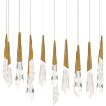 Schonbek Beyond BPD31414L-AB - Solitude 14 Light 120-277V Multi-Light Pendant (Square Canopy) in Aged Brass with Optic Haze Quart