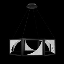 Schonbek Beyond BPD94236-BK - Luna 36IN LED 3000K/3500K/4000K Pendant in Black with Radiance® Crystal Dust