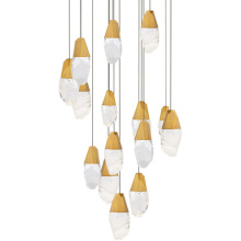 Schonbek Beyond BPD20215O-AB - Martini 15 Light 120-277V Multi-Light Pendant (Round Canopy) in Aged Brass with Optic Crystal