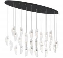 Lib & Co. CA 12221-017-02 - Sorrento, 28 Light Oval LED Chandelier, Chrome, Black Canopy