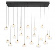 Lib & Co. CA 12244-02 - Manarola, 20 Light Rectangular LED Chandelier, Matte Black