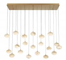 Lib & Co. CA 12247-030 - Calcolo, 20 Light Rectangular LED Chandelier, Painted Antique Brass