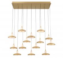 Lib & Co. CA 12259-030 - Mantova, 14 Light Rectangular LED Chandelier, Painted Antique Brass