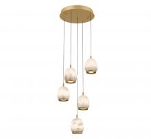 Lib & Co. CA 12263-030 - Lucidata, 5 Light Round LED Chandelier, Painted Antique Brass