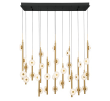 Lib & Co. CA 12366-02 - Etna 35 Light Rectangular LED Chandelier Matte Black