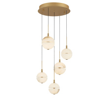 Lib & Co. CA 12371-030 - Corfu 5 Light Round LED Chandelier Painted Antique Brass