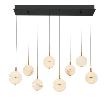 Lib & Co. CA 12376-02 - Corfu 8 Light Rectangular LED Chandelier Matte Black