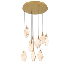 Lib & Co. CA 12383-030 - Kosmos 9 Light Round LED Chandelier Painted Antique Brass