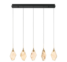 Lib & Co. CA 12386-02 - Kosmos 5 Light Linear LED Chandelier Matte Black