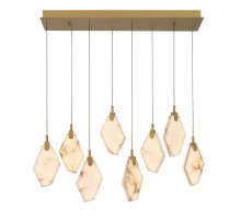 Lib & Co. CA 12387-030 - Kosmos 8 Light Rectangular LED Chandelier Painted Antique Brass