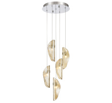 Lib & Co. CA 12407-018-01 - Sorrento 5 Light Round LED Chandelier Amber Chrome Canopy