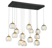Lib & Co. CA 12446-02 - Camerino 14 Light Rectangular LED Chandelier Matte Black