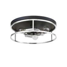 Avista Lighting F2203BKCH - Avista Easton Flush Mount Round 3-Light Black & Chrome