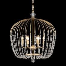 Varaluz 343P06HG - Voliere 6 Light Crystal Tall Pendant - Havana Gold
