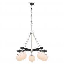 Varaluz 352C05BLPN - Allie 5-Lt Chandelier - Black/Polished Nickel