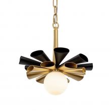 Varaluz 372P01SMBFG - Daphne 1 Light Small Pendant - Matte Black/French Gold