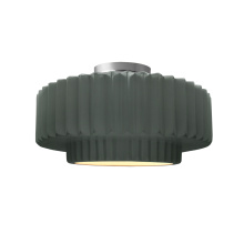 Justice Lighting CER-6373-PWGN-NCKL - MEDIUM TIER PLEATED SEMI-FLUSH