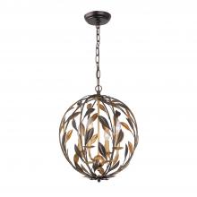 Crystorama 504-EB-GA - Broche 16'' English Bronze + Antique Gold Chandelier