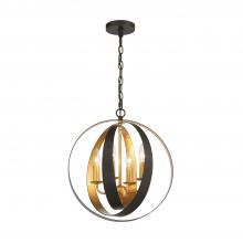 Crystorama 584-EB-GA - Luna 16'' English Bronze + Antique Gold Chandelier