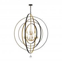 Crystorama 590-EB-GA - Luna 60'' English Bronze + Antique Gold Chandelier