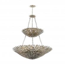 Crystorama 599-SA - Broche 40'' Antique Silver Chandelier