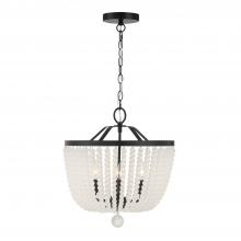 Crystorama 604-MK-FR - Rylee 16.5'' Matte Black Frosted Beads Chandelier