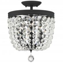 Crystorama 783-BF-CL-MWP - Archer 11.5'' Hand Cut Crystal Black Forged Semi Flush Mount