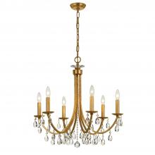 Crystorama 8826-GA-CL-MWP - Bridgehampton 26'' Hand Cut Crystal Antique Gold Chandelier