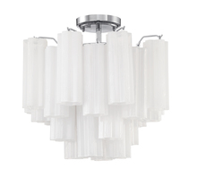 Crystorama ADD-300-CH-WH_CEILING - Addis 17.75'' Polished Chrome Semi Flush Mount