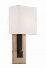 Crystorama BRE-A3631-VG-BF - Brent 6.5'' Vibrant Gold + Black Forged Sconce