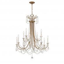 Crystorama KAR-90912-AG-CL-MWP - Karrington 30'' Aged Brass Chandelier