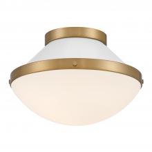 Crystorama XAN-8001-VG-WH - Xander 12.25'' Vibrant Gold + White Flush Mount