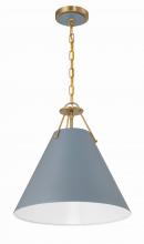 Crystorama XAV-B8305-VG-BL - Xavier 16'' Vibrant Gold + Blue Pendant