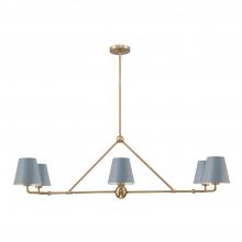 Crystorama XAV-B9306-VG-BL - Xavier 46'' Vibrant Gold + Blue Linear Chandelier