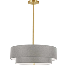Dainolite 571-224P-AGB-GRY - 4LT Incand 2 Tier Pendant, AGB w/ GRY Shade