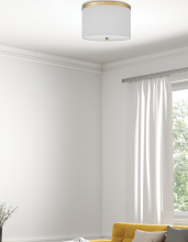 Dainolite FRD-122FH-AGB-WH - 2LT Flush Mount, AGB w/ WH Shade