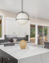 Dainolite PAO-131P-MB - 1LT Pendant, MB w/ WH Opal Glass