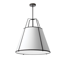 Dainolite TRA-3P-BK-WH - 3LT Trapezoid Pendant BK/WH Shade w/790 Diff