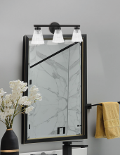 Dainolite VIE-223W-MB - 3LT Vanity, MB with CLR Ribbed Glass