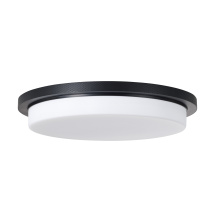 Capital Canada 261311MB - 16" W x 2.5" H Integrated LED Flush Mount in Matte Black with Knurled Texture and White Glas