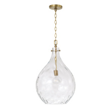 Capital Canada 325011AD - 15" W x 24" H 1-Light Teardrop Pendant in Aged Brass with Water Glass