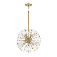 Capital Canada 357881MA - 18" W x 18.25" H 8-Light Starburst Pendant in Matte Brass with Patterned Glass Petals