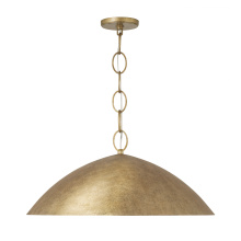 Capital Canada 358512FT - 24" W x 11" H Integrated LED Dome Pendant in Textural Feathered Brass with Designer Chain
