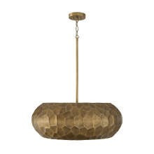 Capital Canada 360241BPB - 26" W x 9.75" H 4-Light Faceted Drum Pendant in Burnished Patinaed Brass