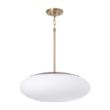 Capital Canada 360511AD - 20" W x 8.25" H 1-Light Pendant in Aged Brass with Soft White Glass Oval Globe