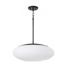 Capital Canada 360511MB - 20" W x 8.25" H 1-Light Pendant in Matte Black with Soft White Glass Oval Globe