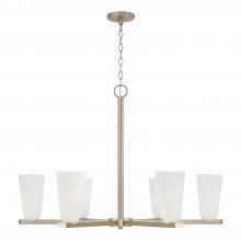 Capital Canada 456961MA-556 - 6-Light Chandelier in Matte Brass with Faux Alabaster Glass